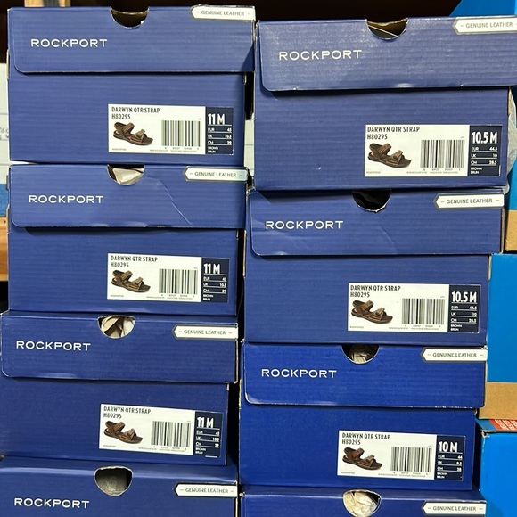 Rockport  Men’s Darwyn Leather Quarter Strap Sandal Brown NEW NIB - Picture 8 of 11